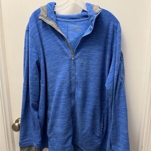 Tek Gear Blue Full-Zip Hoodie with Gray Accents